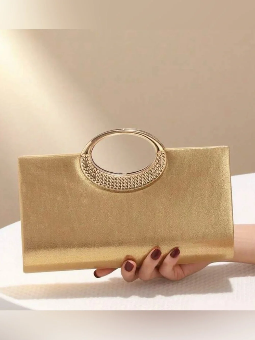 Gold Metallic Evening Clutch Handbag